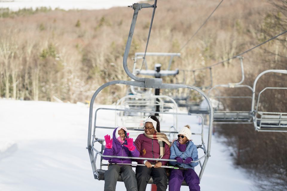 Kids on a ski lift